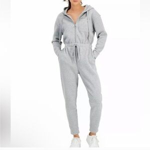 NEW OAT NEW YORK Heather Grey Gray Hood Sweatshirt Lounge Pants $149 Jumpsuit XL